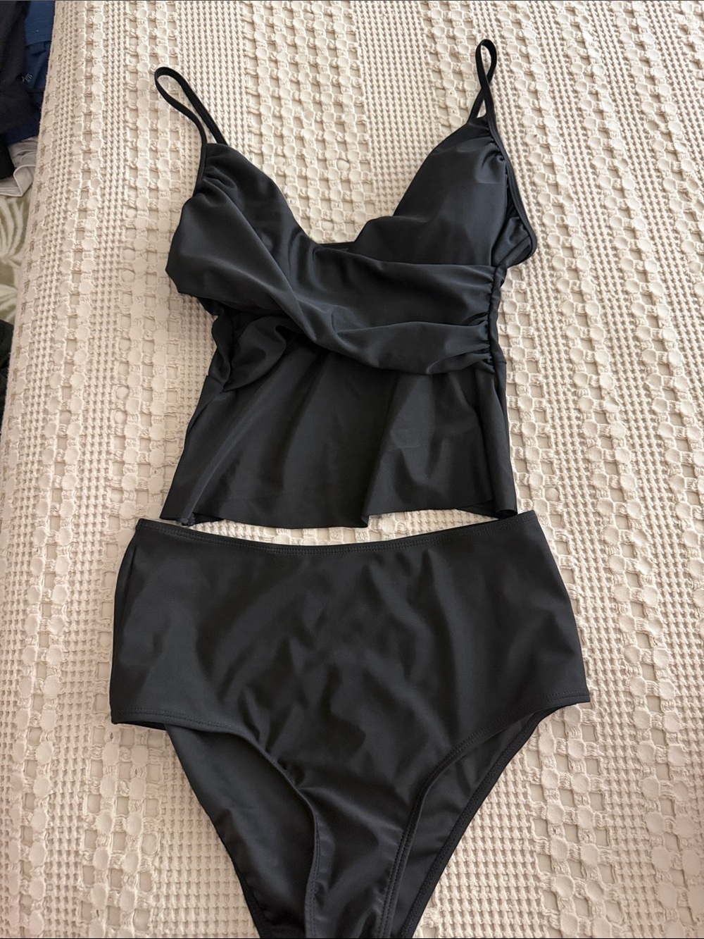 Black Two-Piece Tankini Set